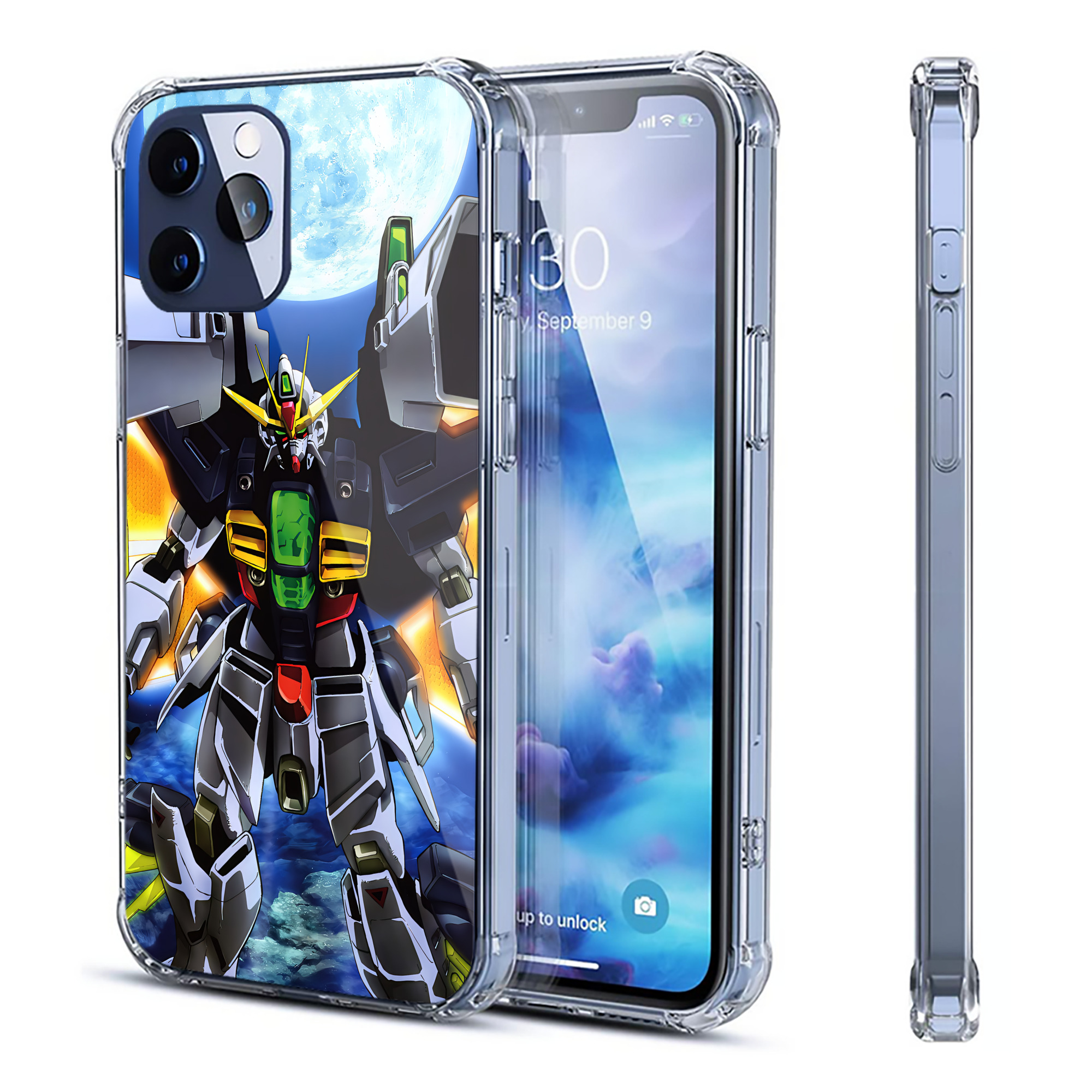 （画像用） 機動戦士ガンダム Mobile Suit Gundam 【iPhone 12シリーズ対応】透明スマホケース（クリアソフトケース）